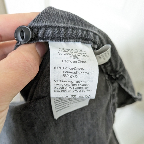 MADEWELL Denim Oversized Ex-Boyfriend Shirt in Lunar Black XXSmall Womens MA666 - Picture 11 of 12